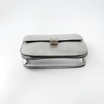 Celine Classic Box Bag in Silver Calfskin